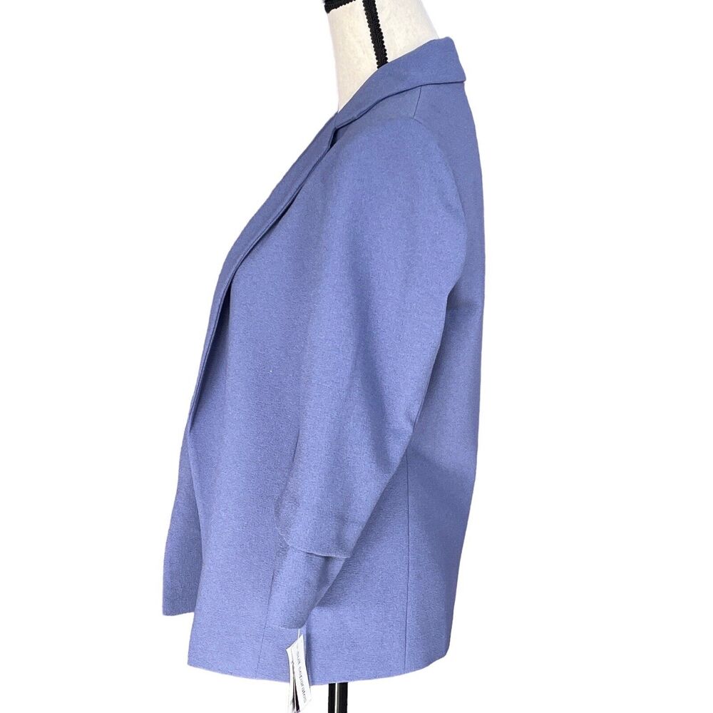 Bar III XX-Small Blazer Jacket Open Front 3/4 Sleeve Lined Pockets Collared Blue - Picture 5 of 9
